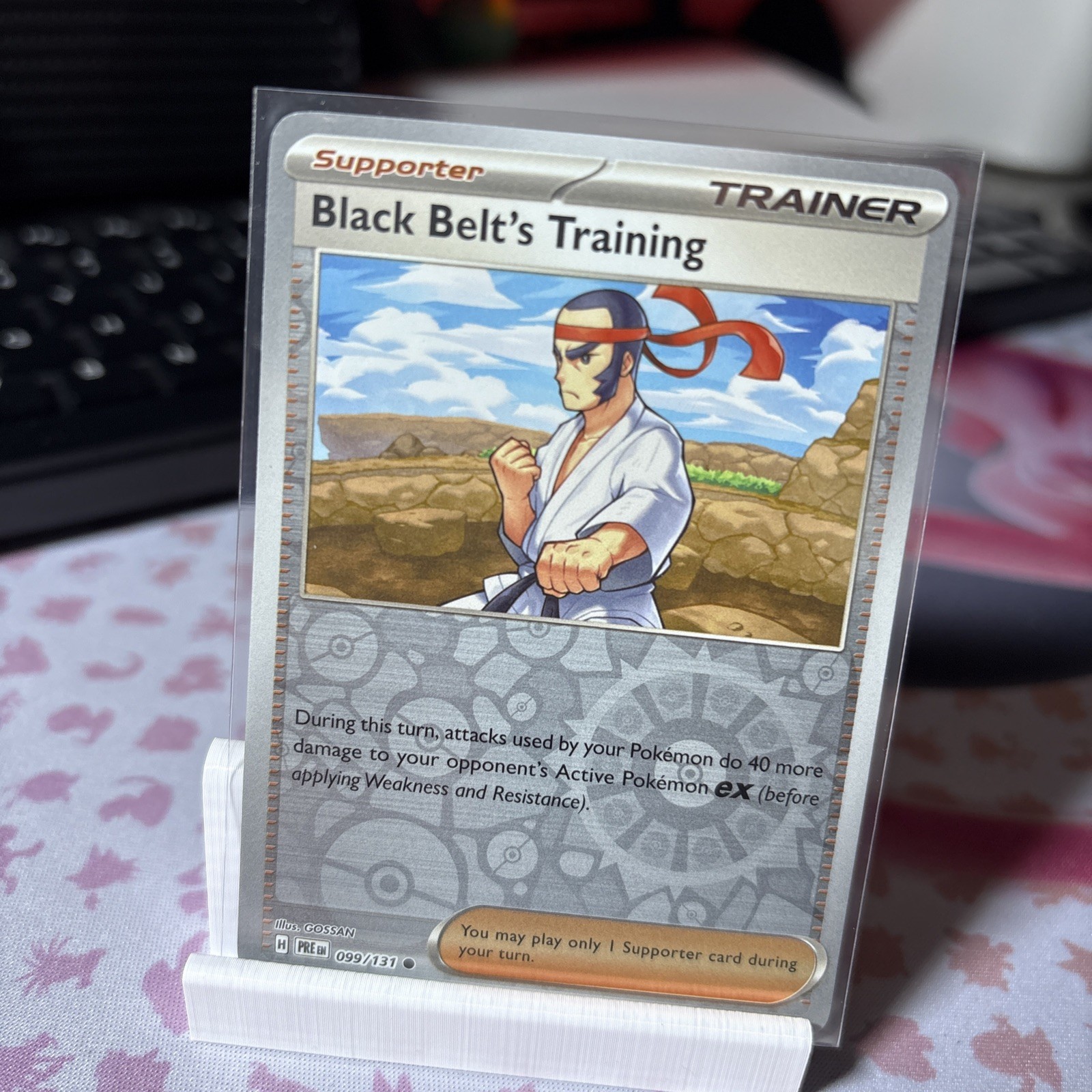 Pokémon TCG Black Belt's Training 099/131 Prismatic Evolutions Rev Holo NM! 🥋