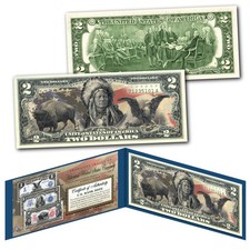Americana Images of Historical U.S. Currency $2 Bill * BISON - INDIAN - EAGLE *