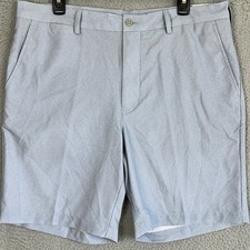 NEW PGA TOUR Shorts Mens 36 Light Blue Performance Golf Chino Stretch Flat Front