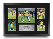 Neymar Jr Signed Brazil A3 Pre Printed Autograph Photo Memorabilia Gift