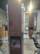 Brown Stylist Station with Mirror, Drawers, S...