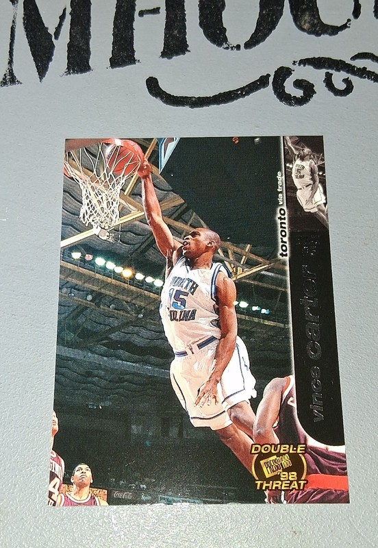 1998 Press Pass Double Threat - Vince Carter #4 (RC) Basketball Card 