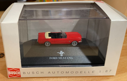 Raro Busch HO 1/87 1964 rojo Ford Mustang descapotable convertible nuevo en caja #47502 | Zustand: New