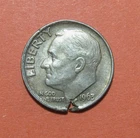 1963 Roosevelt Dime Mint Error - Ragged Clip