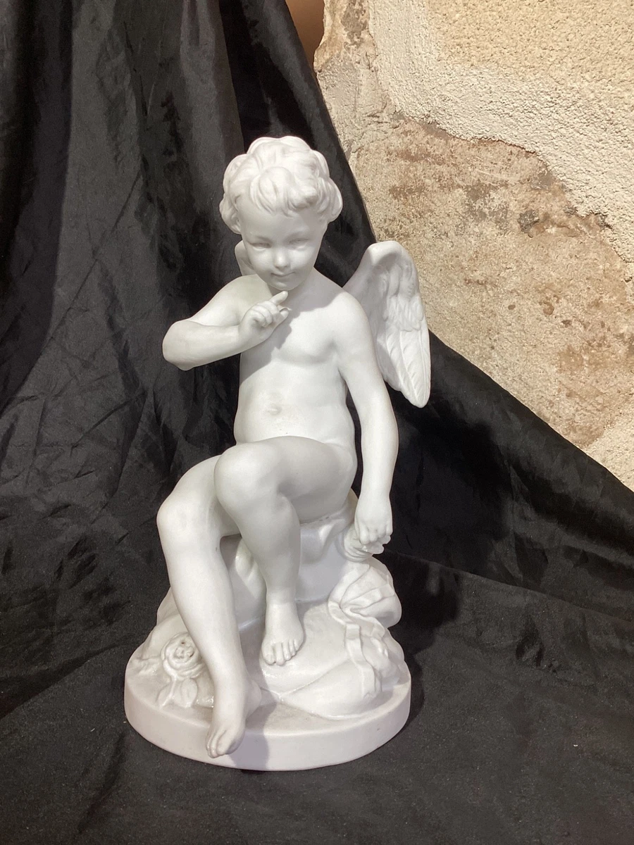 Bougeoir Angelot En Porcelaine Biscuit Villeroy & Boch - Blanc - Enfant Ange