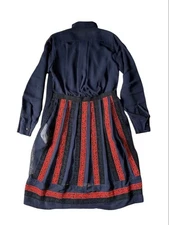 USED SACAI KNIT CHIFFON DOCKING DRESS WITH EMBROIDERY GOOD