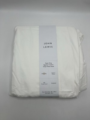 John Lewis Soft&Silky Ägyptische Baumwolle 600 Fäden Spannbetttuch Weiß Super King