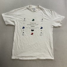 Vintage FEI Horse Jumping Volvo World Cup 1992 T-shirt Men’s Size Large White