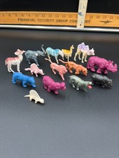 Vintage Lot of 14 Miniature Plastic Animal Toys