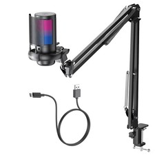 Gaming Microphone, USB PC Mic for Podcasts Videos, Streaming, Condenser Mic w...