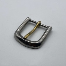 D Buckle White Copper Casted Buckle with Yellow Brass Pin