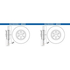 2x ATE BREMSSCHEIBEN 320mm BELÜFTET VORNE passend für MERCEDES X-KLASSE NISSAN N