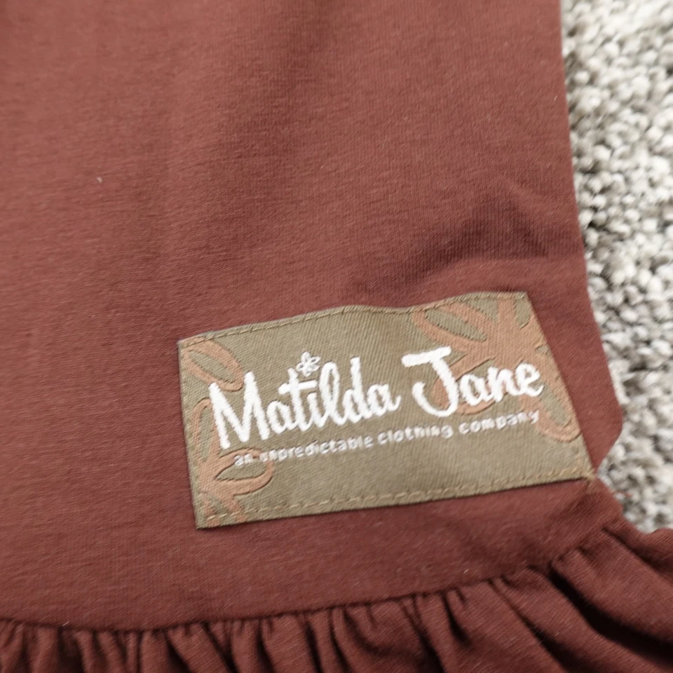 NUEVO Pantalones Matilda Jane para Mujer XS Marrón Tirar de Volantes Grandes Pierna Ancha Acampanado Boho Foto 3 de 4
