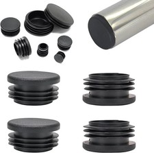 Round Plastic End Caps Tube Inserts Blanking Plugs Bungs 10mm - 140mm Black