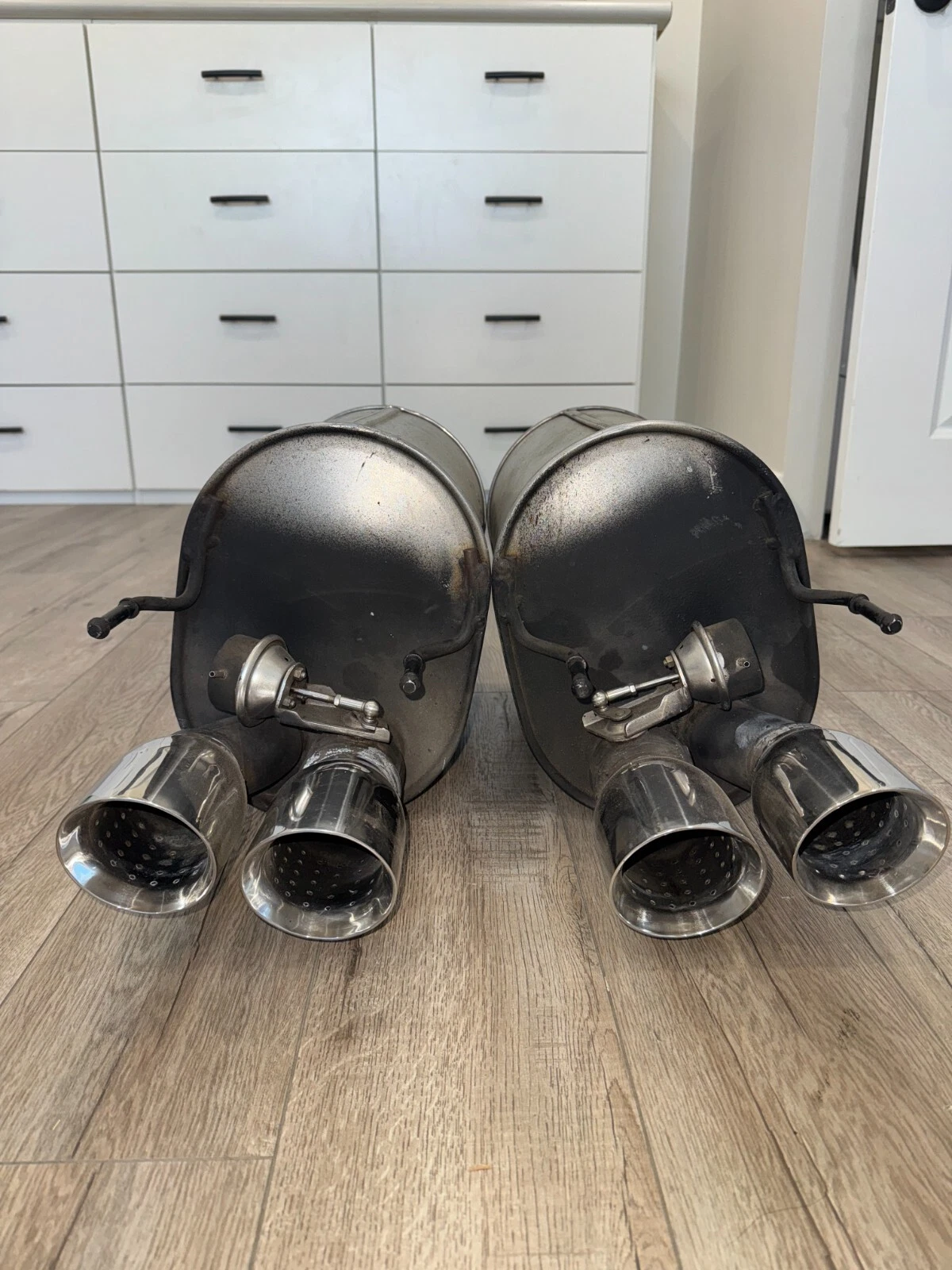 09-13 Chevy C6 Corvette Grand Sport Pair LH&RH NPP Exhaust Mufflers (22K Miles) - Picture 1 of 4