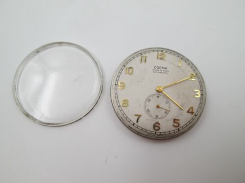 Máquina y esfera reloj de pulsera Dogma. Cuerda manual. Años 50. Segundero - Imagen 2 de 9