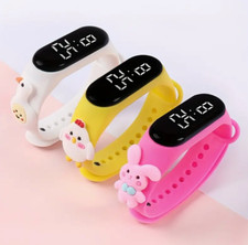 3pcs Adorable Cartoon Animal LED Electronic Watch, Colorful Cute Doll Children's