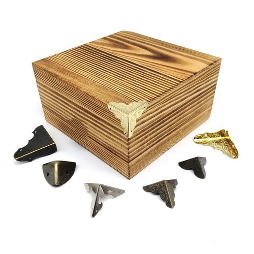 12pcs Decorative Jewelry Chest Wine Gift Box Wooden Case Corner Protector Cover - Picture 4 of 20