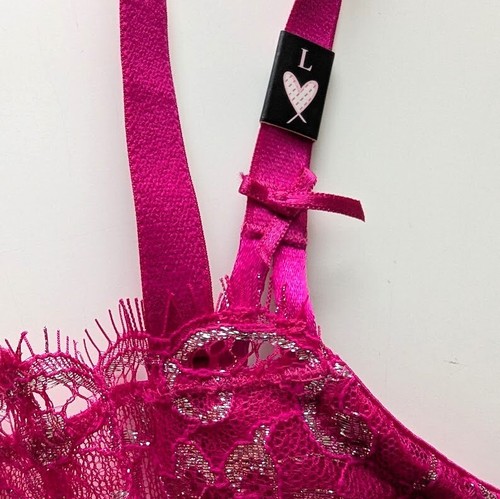 Victoria's Secret Korsett BH Dream Angels Push Up Glitzer Spitze rosa Gr. Large NEU - Bild 5 von 15