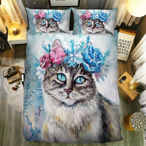 Cat Animals Quilt Duvet Cover Pillowcases Bedding Set Single Double King Size UK - Picture 59 of 64