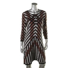 NEW Nine West Sweaterdress Sweater Dress Tumble Weed Brown Combo S