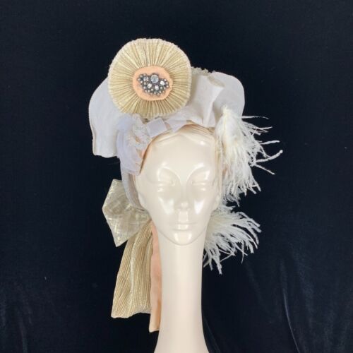 Amazing Easter Derby Hat Bling Over the Top Show Girl Feathers OOAK NYC Costume - Picture 1 of 16