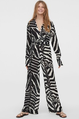 zebra jumpsuit h&m