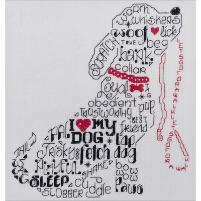 Let's Bark Counted Cross Stitch Kit 7.25''X7.75'' 14 Count