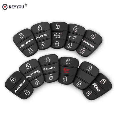 KEYYOU Rubber Button Pads 3 Buttons For Hyundai Picanto Solaris RIO Sportage Kia