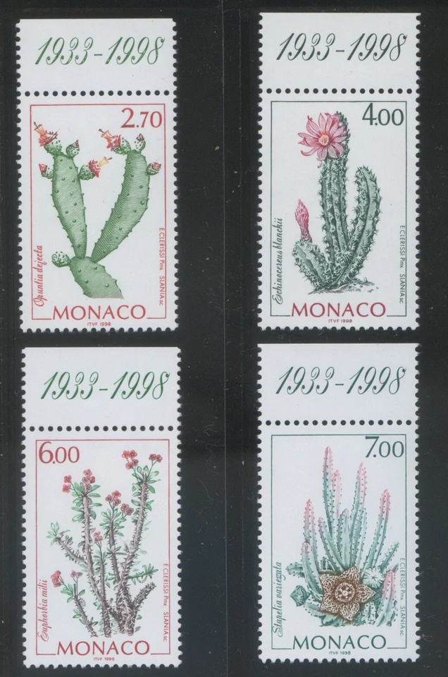 Monaco 1998 MNH** Cacti*Flowers*Plants*Nature*Flora*Crown-of-thorns*Succulents 4 - Photo 1/1