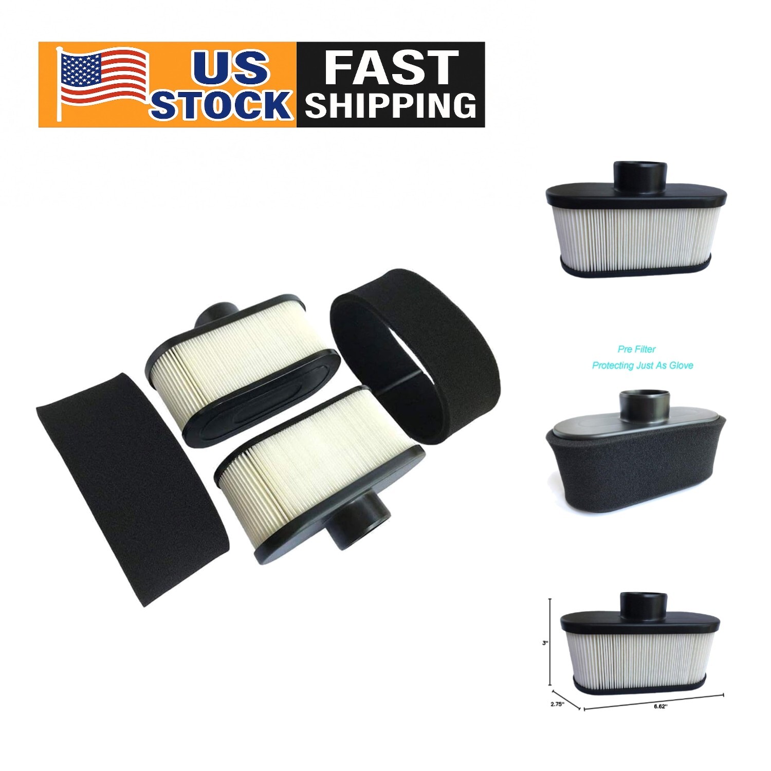 2-Pack High-Performance Air Filters for Kawasaki FR651V FR730V Engines – Replacement & Durable