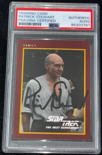 Patrick Stewart "Captain Picard" Impel STAR TREK Signed Auto Rookie Card RC PSA