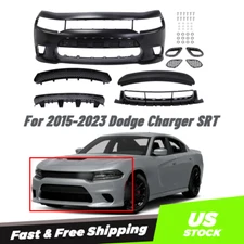 Front Bumper Cover Kit W/Upper Lower Grille Fit For 2015-2023 Dodge Charger