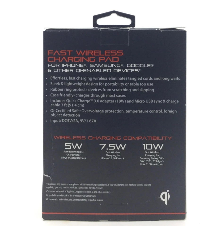 Blackweb 10W Qi Fast Wireless Fast Charging Pad Iphone Samsung Google & More! - Image 3 of 4