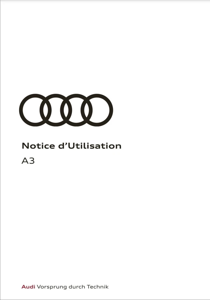 Audi Modèle Audi A3 à partir de 2020 Notice d'Utilisation Français - Photo 2/4