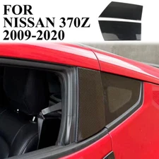 Carbon Fiber Style Exterior Car Window Pillar Trim Cover Fit For Nissan 370Z