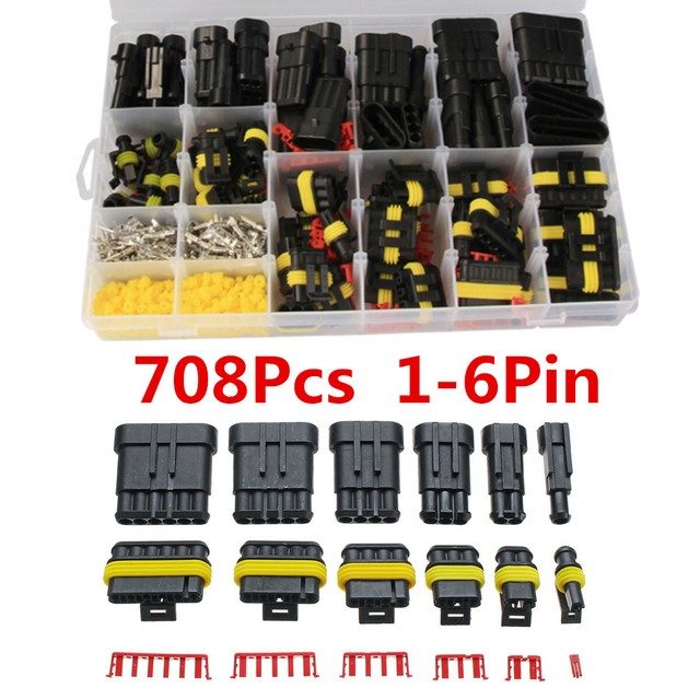 708Pcs 1.5mm Plastic Car Electrical Wire Cable Connectors Plug