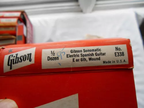GIBSON SONOMATIC ELECTRIC SPANISH GUITAR E OR 6TH, WOUND X 5 LOT--NO. E338