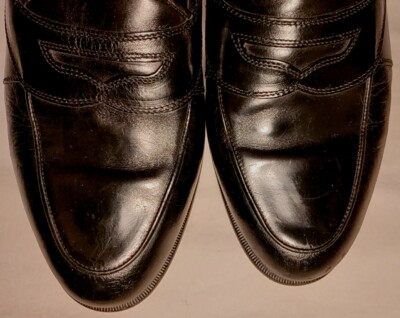 Johnston Murphy Cellini Solid Black Deerskin Penny Loafer  display picture 3