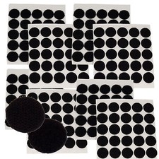 BLACK Hook  Loop Fastener Round Coin Self Adhesive Sticky Back 3/4" Sets of 100