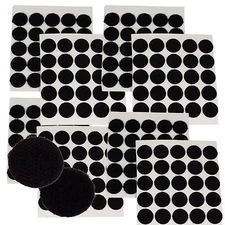 BLACK Hook & Loop Fastener Round Coin Self Adhesive Sticky Back 3/4" Sets of 100