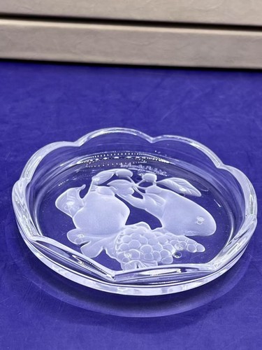 Val Saint Lambert Brussels Crystal Coaster 2 Sets Of 6 Frosted Flower Belgium - Picture 13 of 19