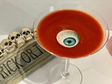 12 Edible eyeball drink toppers - precut Halloween wafer toppers