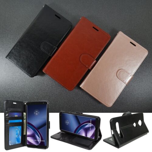 For LG Prime 2 / LG Aristo 4 Plus Wallet Case PU Leather Flip Kickstand Wristlet - Afbeelding 1 van 12