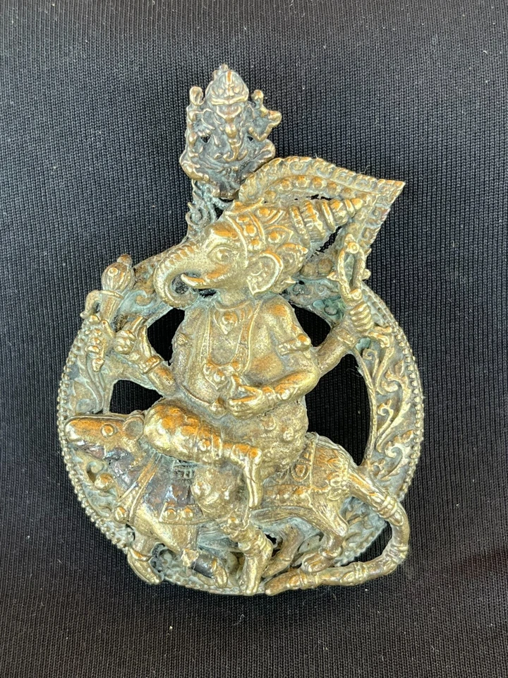 СТАРАЯ ПОДВЕСКА GANESHA ИНДУИСТСКИЙ БОГ АМУЛЕТ, УДАЧИ И ХОРОШЕГО БИЗНЕСА - Изображение 2 из 4