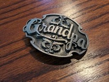 GRANDPA 1988 Vintage Belt Buckle Deep Cast Pewter A-80 by Siskiyou USA Excellent