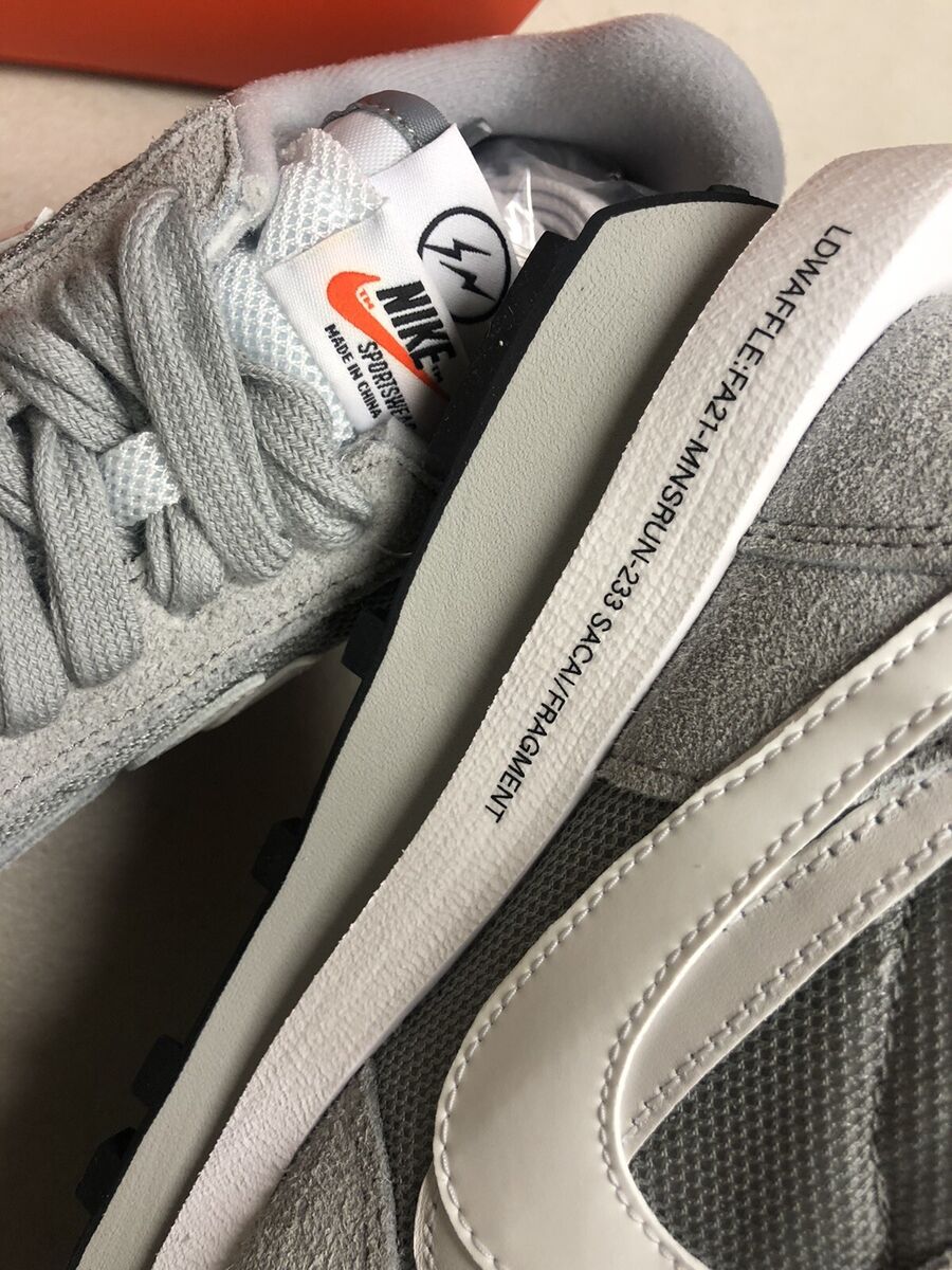 Nike LD Waffle Sacai Fragment Grey White Black Men's Size Nike LD Waffle Sacai Fragment Grey White Black Men's Size