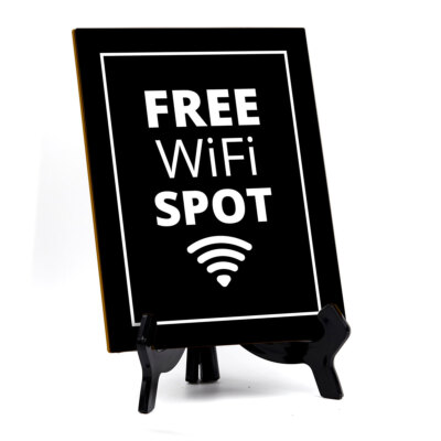 Signs ByLITA Free WiFi Spot Table Sign With Acrylic Stand (6x8 )