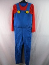 Super Mario Costume Boys Large 10-12 Red Blue Jumpsuit Only Nintendo Video