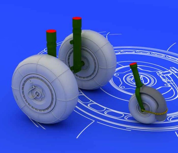 Eduard Brassin Ju-88 RäDer Wheels Late For Revell Junkers 1:72 Modell-Bausatz-image